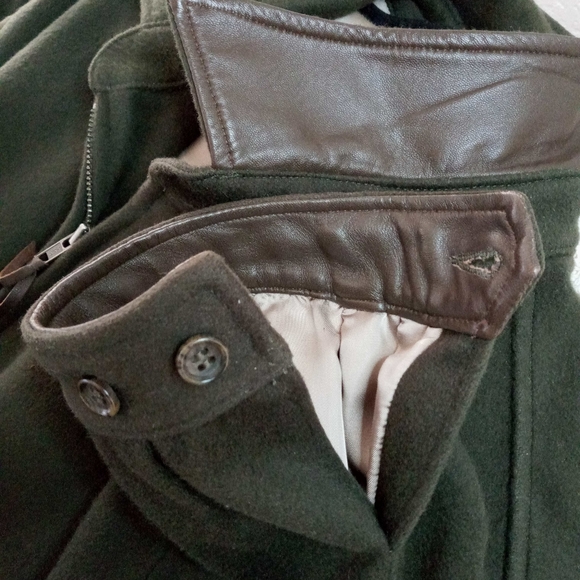 Green Mens Wool Bomber - by Bullock & Jones - Picture 4 of 6